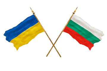 Background for designers. National Day. National flags  of Ukraine and Bulgaria