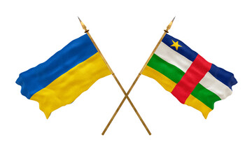 Background for designers. National Day. National flags  of Ukraine and Central Arican Republic