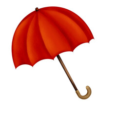 red umbrella isolated on transparent background 