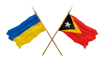 Background for designers. National Day. National flags  of Ukraine and East Timor