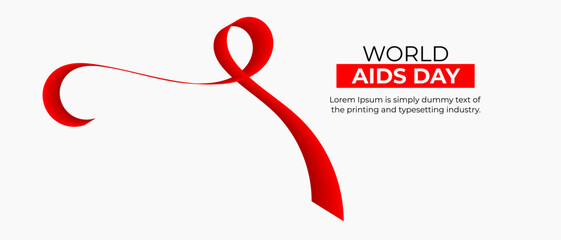 World AIDS Day Background. Red Support Ribbon background. World aids day and national HIV/AIDS and aging awareness month with red ribbon.