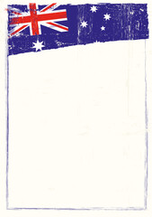 Australian Flag Background.
A grunge australian flag for a poster with a large empty frame for your message