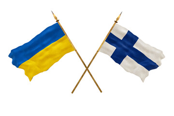 Background for designers. National Day. National flags  of Ukraine and Finland