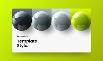 Isolated presentation design vector concept. Vivid 3D spheres flyer layout.