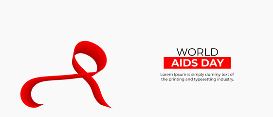 World AIDS Day Background. Red Support Ribbon background. World aids day and national HIV/AIDS and aging awareness month with red ribbon.