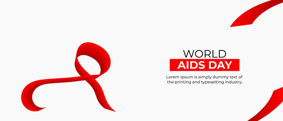 World AIDS Day Background. Red Support Ribbon background. World aids day and national HIV/AIDS and aging awareness month with red ribbon.