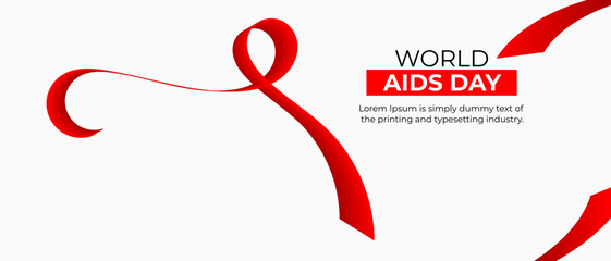 World AIDS Day Background. Red Support Ribbon background. World aids day and national HIV/AIDS and aging awareness month with red ribbon.