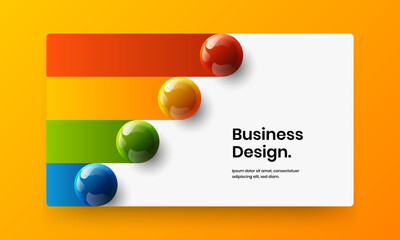 Premium company identity design vector concept. Isolated realistic balls brochure layout.