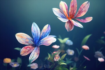 Fototapeta na wymiar pastel colored water lily flowers