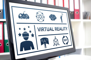 Virtual reality concept on a computer screen