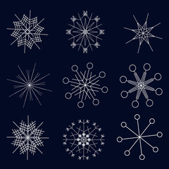 snowflake icons on a dark background