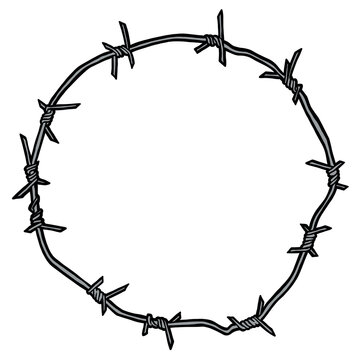 Barbed wire circle vector illustration 