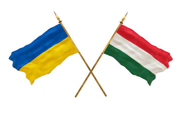 Background for designers. National Day. National flags  of Ukraine and Hungary