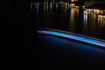 Filé photographique bateau sur Chao Phraya à Bangkok