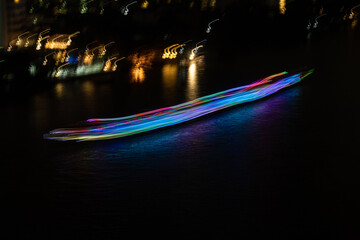 Filé photographique bateau sur Chao Phraya à Bangkok
