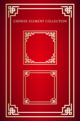 Chinese frame element collection set for traditional design concept.