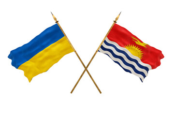 Background for designers. National Day. National flags  of Ukraine and Kiribati