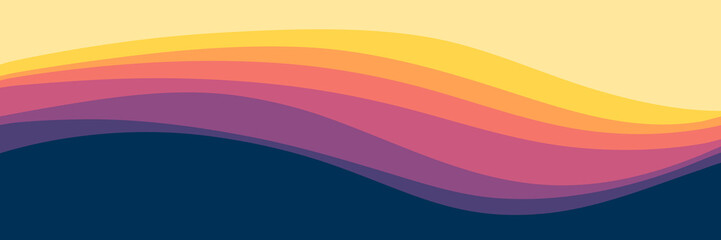 gradient color landscape waves pattern vector illustration good for wallpaper, background, backdrop, banner, web, and design template	