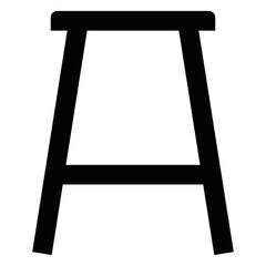 vector illustration of a simple chair icon in black color.