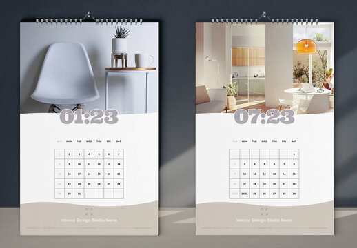 Interior Design Studio Wall Calendar 2023 Layout