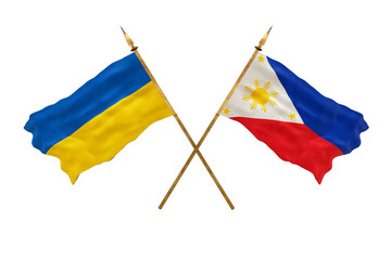 Background for designers. National Day. National flags  of Ukraine and Philippines