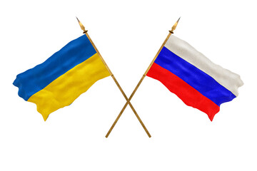 Background for designers. National Day. National flags  of Ukraine and Russia