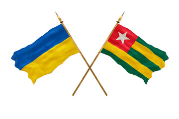 Background for designers. National Day. National flags  of Ukraine and Togo