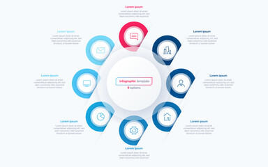 Eight option circle infographic design template. Vector illustration