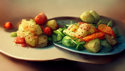 Good looking vegetables on the table design illustration
