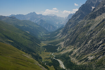 Naklejka premium Hiking around Mont Blanc, Alpine landscape