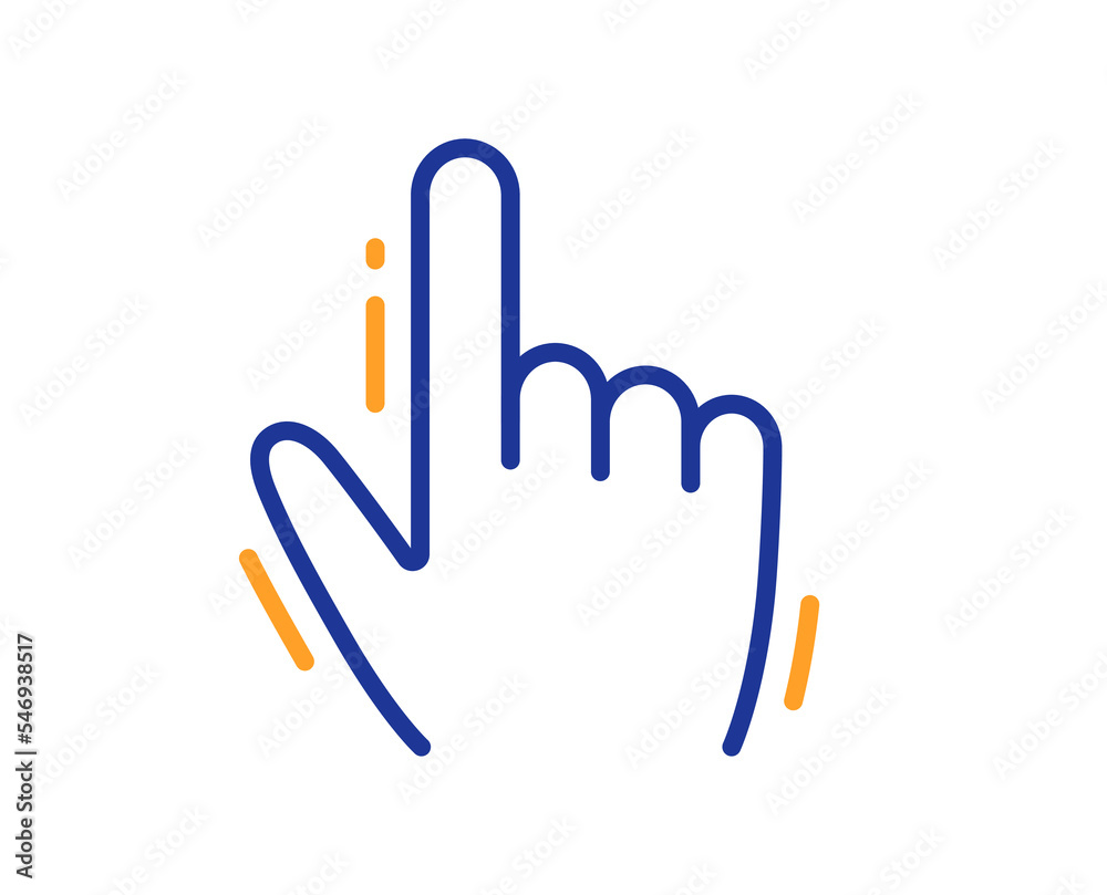 Poster hand cursor line icon. click action sign. finger pointer symbol. colorful thin line outline concept.