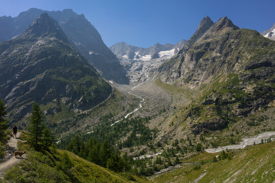 Hiking around Mont Blanc, Alpine landscape