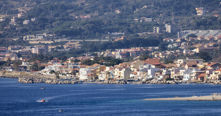 Fototapeta premium City by the Sea. Messina, Sicilia, Italy. Sunny Morning.