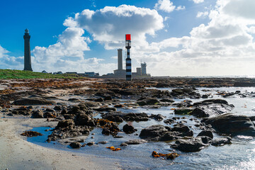 F, Bretagne, Finistère, Pointe de Penmarch mit dem Leuchtturm Eckmühl