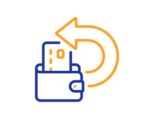 Cash back line icon. Credit card money sign. Online wallet symbol. Colorful thin line outline concept. Linear style cash back icon. Editable stroke. Vector