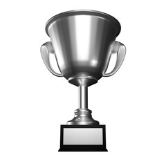 Silver trophy isolated on transparent background