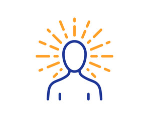 Yoga line icon. Meditation balance sign. Relax body and mind symbol. Colorful thin line outline concept. Linear style yoga icon. Editable stroke. Vector