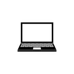 Laptop computer flat icon for websites isolated on white background