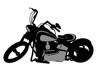 Old big bike and people white background