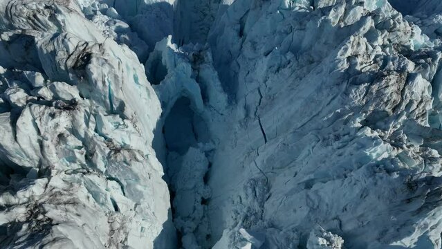 texturas e icebergs del glaciar eqi en groenlandia