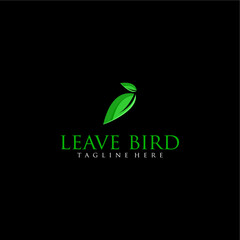 
Green leaf bird logo design