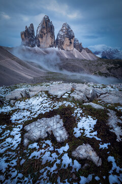 Heart shaped stones in Italian Alps