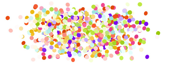  Colorful assorted confetti with serpentine on white