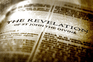 Bible New Testament Christian Gospel Revelations Old Textured Paper - obrazy, fototapety, plakaty