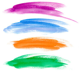 watercolor brush strokes color set