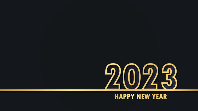 Happy New Year 2023. Luxury gold background Design.