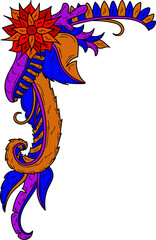 colorful abstract plant flower leaf object for decoration, template, social media ornament, landing page and frame