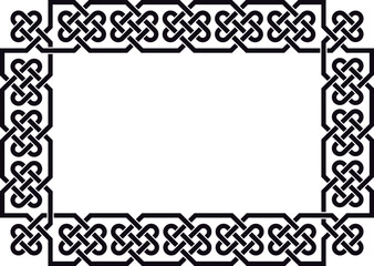 Frame with Celtic knots, black. Linear border made with Celtic knots for use in designs for St. Patrick's Day.