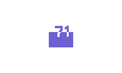71 Number Purple Fresh Minimal Logo