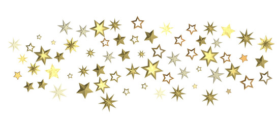 stars. Confetti celebration, Falling golden abstract decoration for party, birthday celebrate,